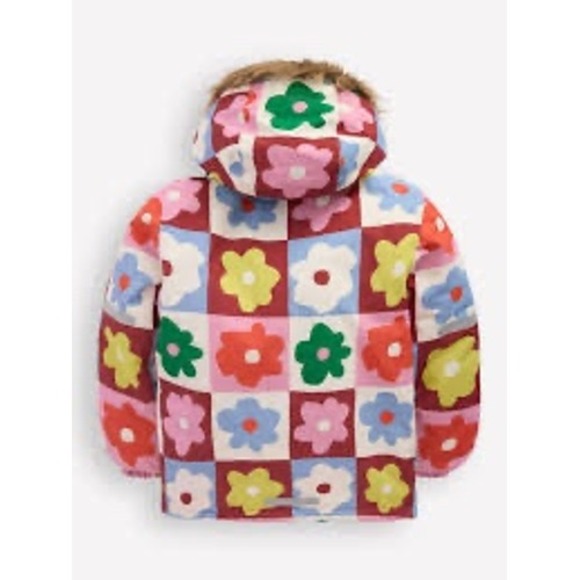 Boden Pink All Weather Waterproof Jacket Multicolor Flower 9-10Y New With Tag - Picture 2 of 4
